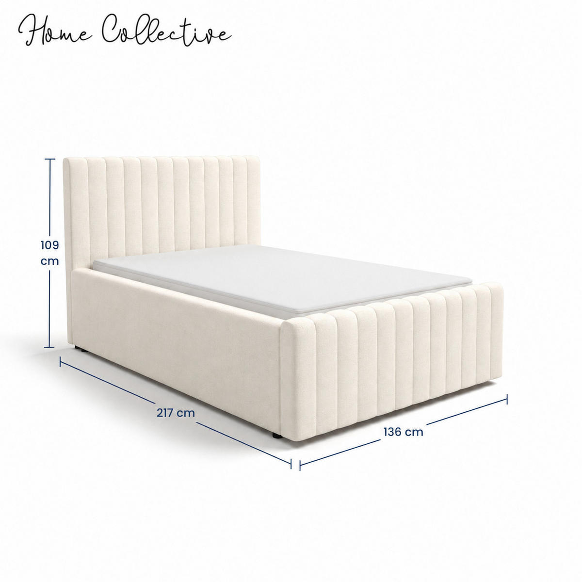 POLSTERBETT 120x200 cm in Creme - Creme, Textil (120/200cm) - Home Collective