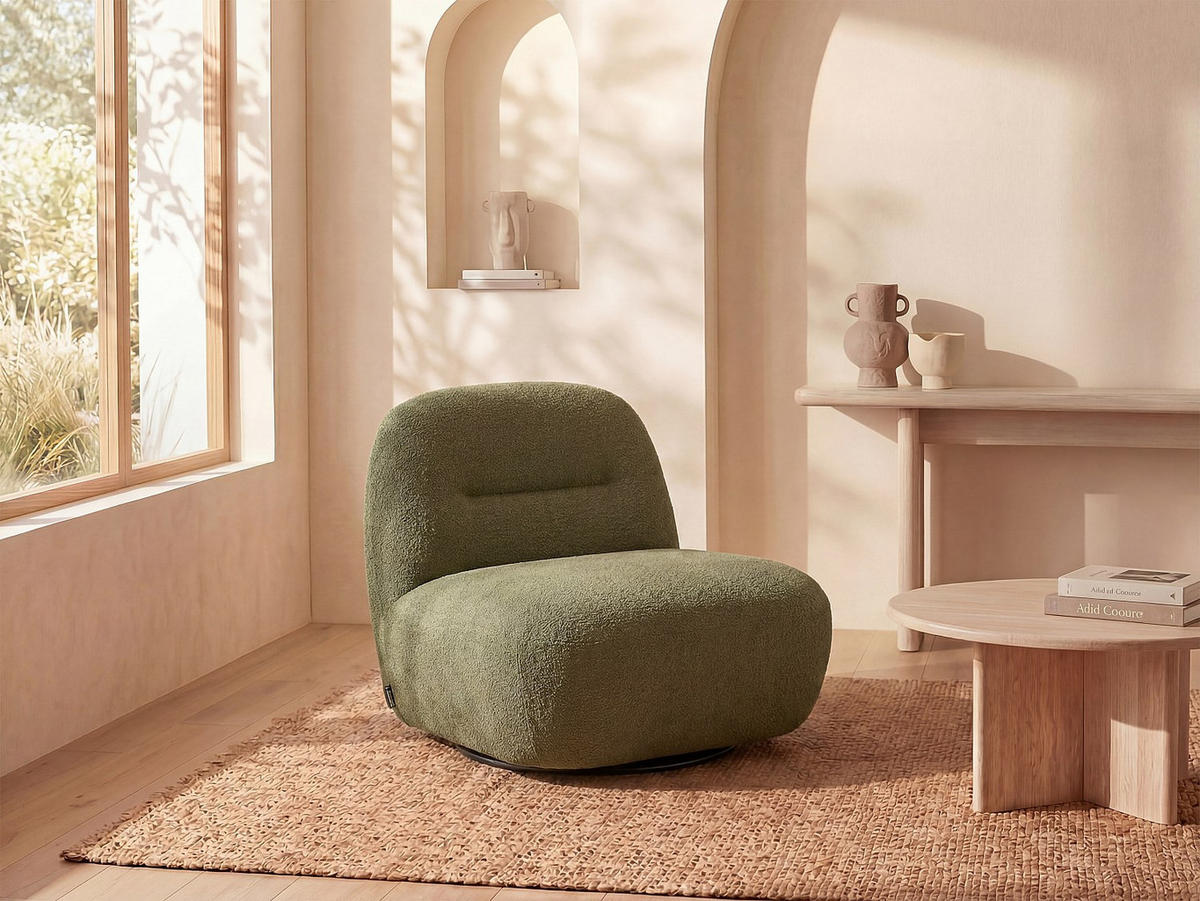 SESSEL mit gerader Rückenlehne - 1 Person - Stoff - Grün - - Grün, Textil (82/73/84cm) - Vente-Unique