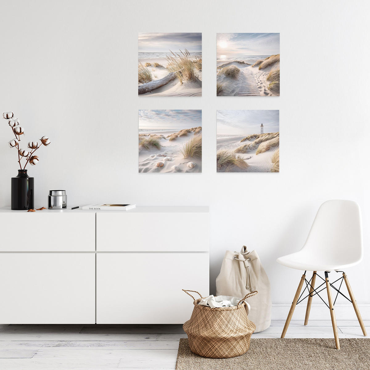 GLASBILD 30×30 cm Strand - Beige, Glas (30/30cm) - artissimo