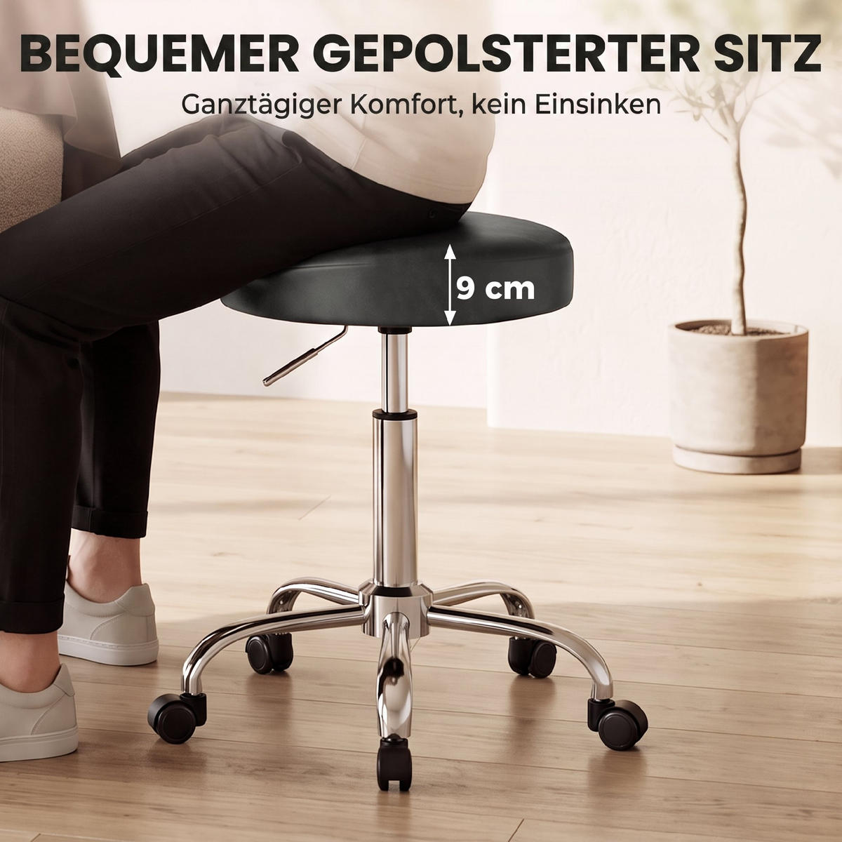 SALONGSPALL PU metall svart - Kromfärg/Svart, Läder/Metall (34.5/67.5/39cm) - HOMCOM