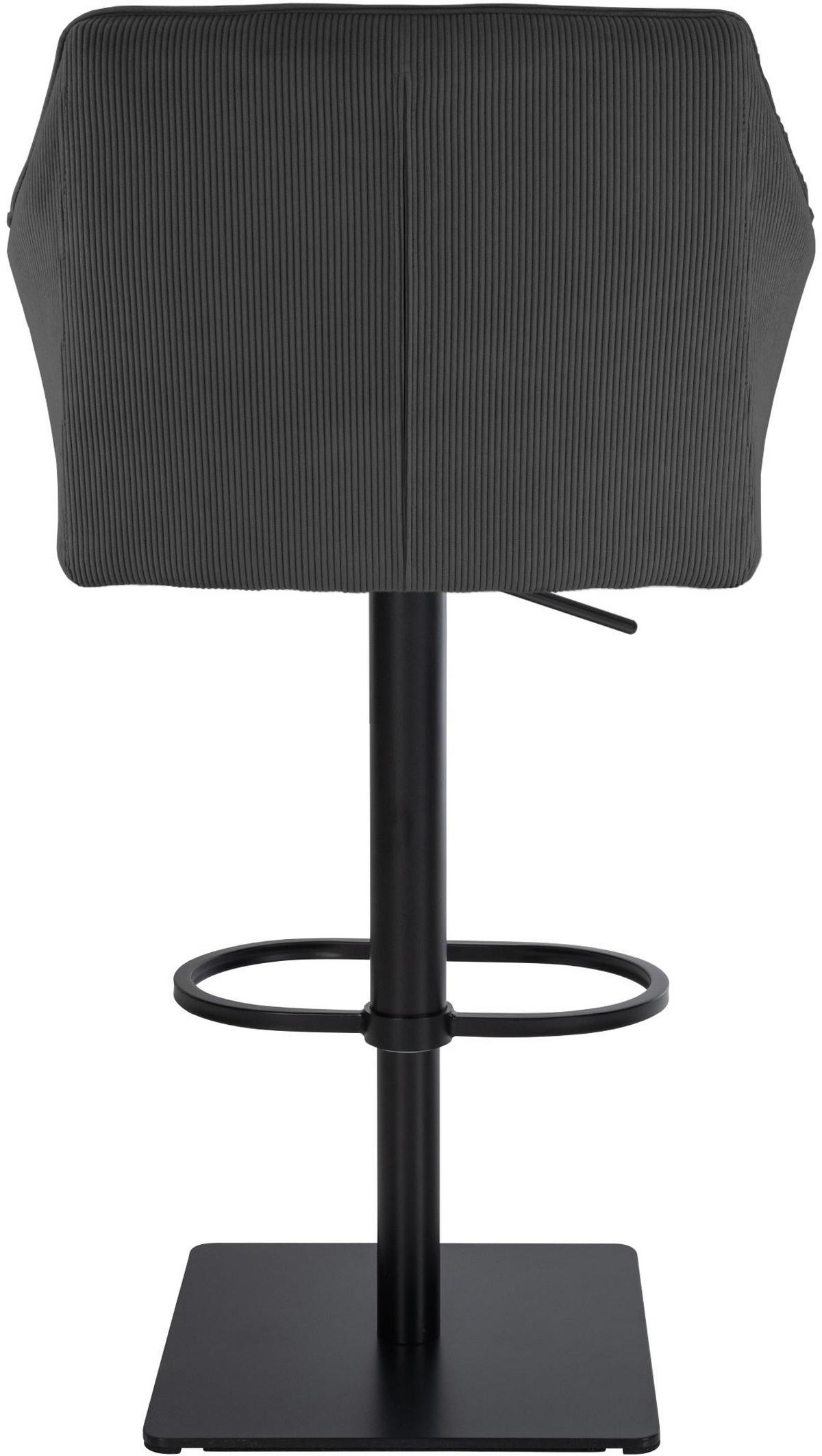 BARHOCKER Cord Dunkelgrau - Dunkelgrau/Schwarz, Textil/Metall (64/88/45cm) - CLP