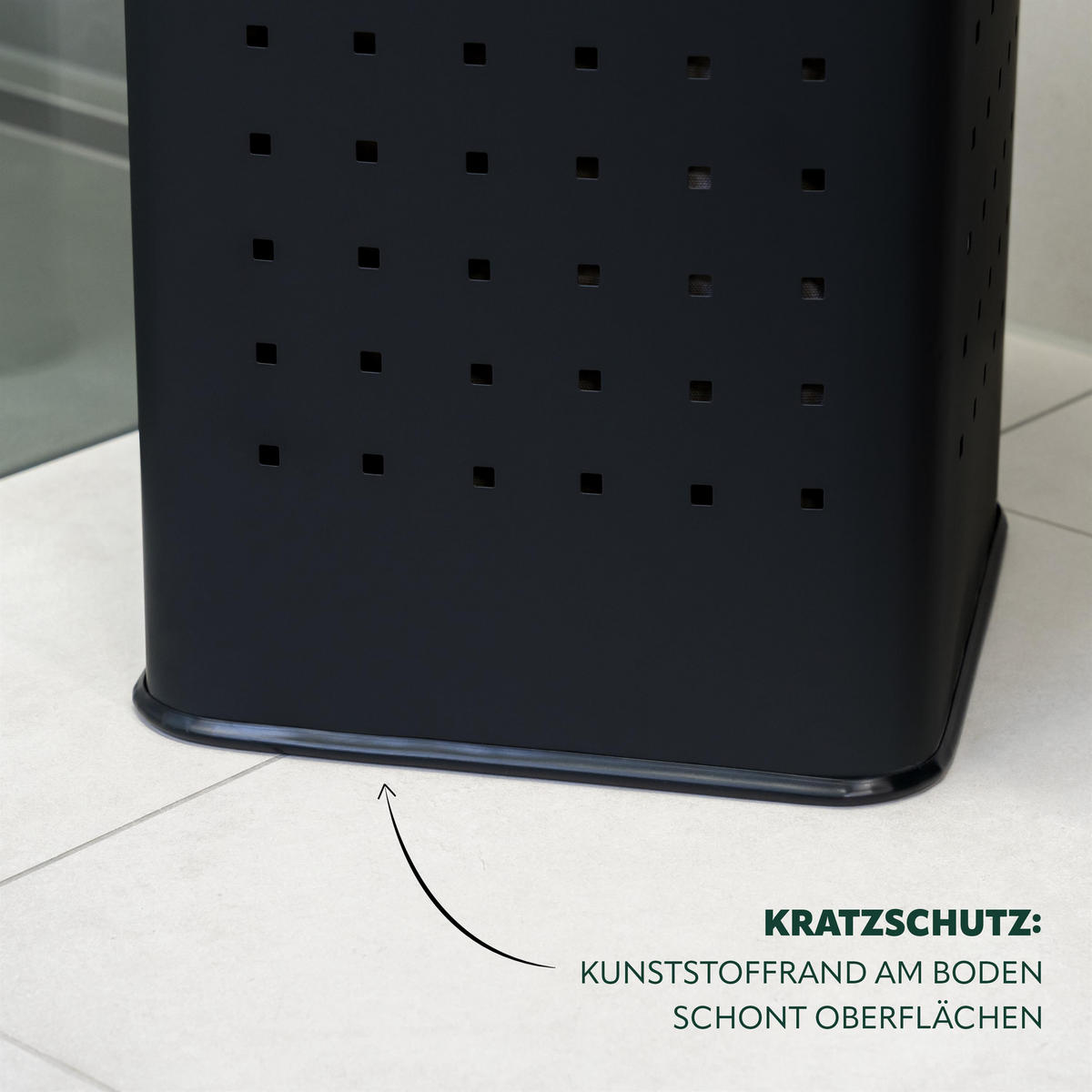 WÄSCHETONNE 50 Liter, schwarz - Schwarz, Metall (32/58/32cm) - eluno