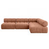 ECKSOFA modulares Sofa Samaro-L2 - 285x190x70 cm Apricot Velours - Koralle, Holzwerkstoff/Textil (285/190cm) - ALTDECOR