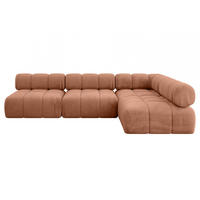 ECKSOFA modulares Sofa Samaro-L2 - 285x190x70 cm Apricot Velours - Koralle, Holzwerkstoff/Textil (285/190cm) - ALTDECOR