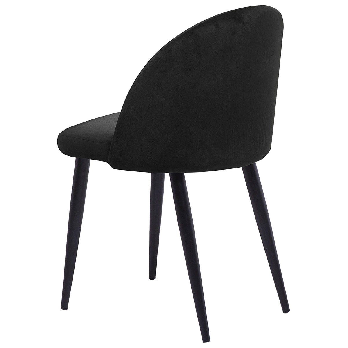 ESSZIMMERSTUHL 2er-Set Samtstoff schwarz Visalia - Schwarz, Textil (50/81/47cm) - Beliani