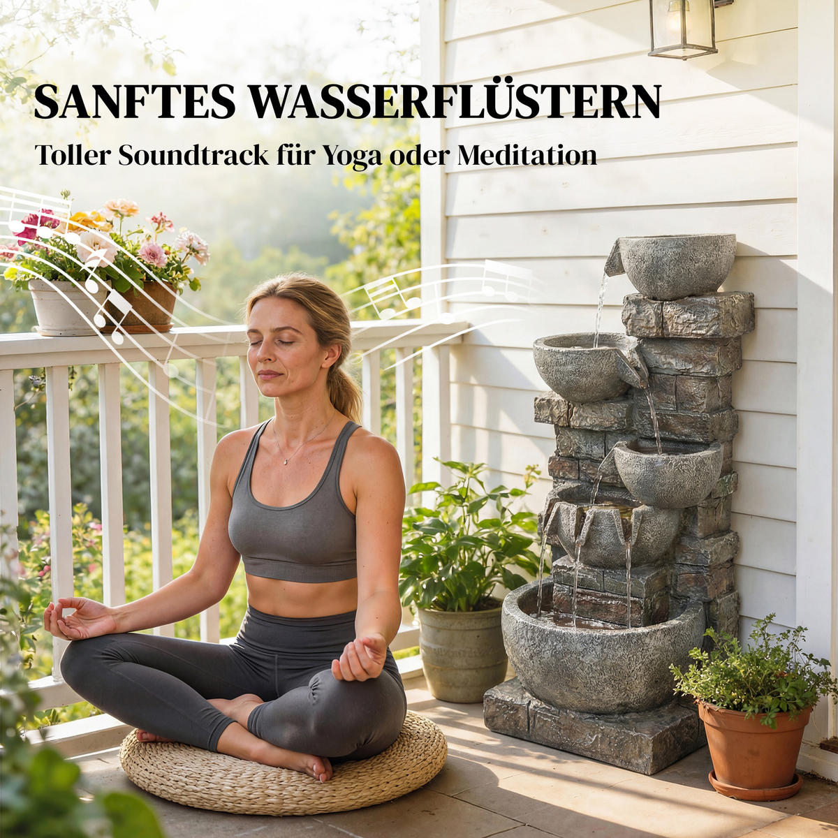 GARTENBRUNNEN Harz Mehrfarbig - Multicolor, Kunststoff (36/34/80cm) - Outsunny