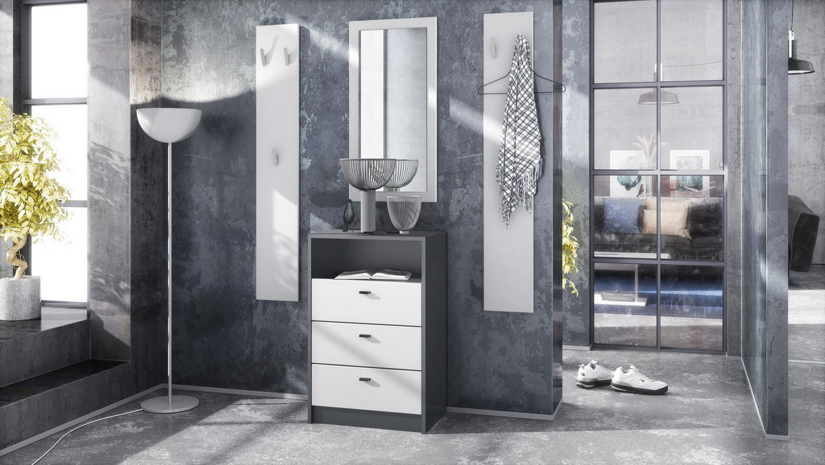GARDEROBE Pino Weiß matt - Weiß, Holzwerkstoff (135/190/36cm) - Vladon