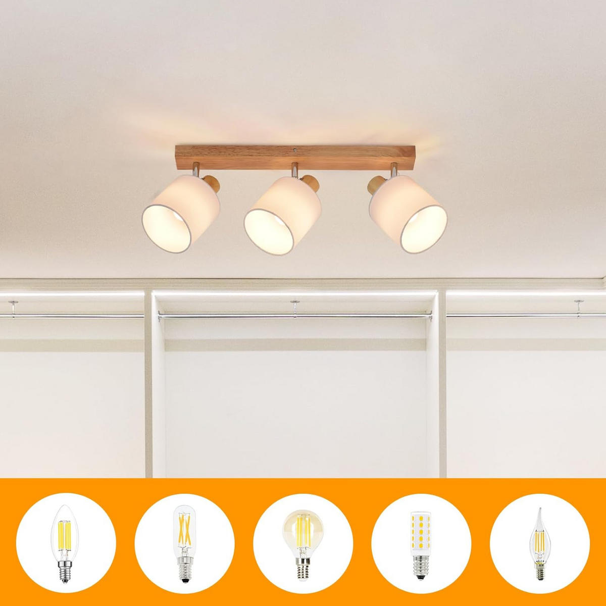 STRAHLER Geschick 3-flammig 48/16/13cm - Ecru, Holz (48/16/13cm) - ZMH