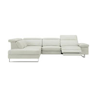 ECKSOFA Virage Echtleder mit 1 x Relaxfunktion Weiß - Weiß, Leder/Metall (263/232cm)