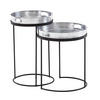 BEISTELLTISCH Aluminium Stahl Hammerstruktur Abnehmbare Platte NERA, Silber 38x38x45 cm - Silberfarben/Schwarz, Metall (38/38/45cm) - KADIMA DESIGN