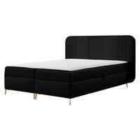 BOXBETT Fandy - Goldfarben/Schwarz, Holz/Textil (140/200cm) - MIRJAN24