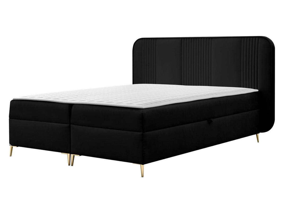 BOXBETT Fandy - Goldfarben/Schwarz, Holz/Textil (140/200cm) - MIRJAN24