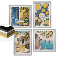 WANDBILDER 4er Set - 50x50 cm & 40x60 cm Silberner Rahmen - Patio Sun Limonade - Silberfarben, Kunststoff (50/50cm) - ArtPrintCave