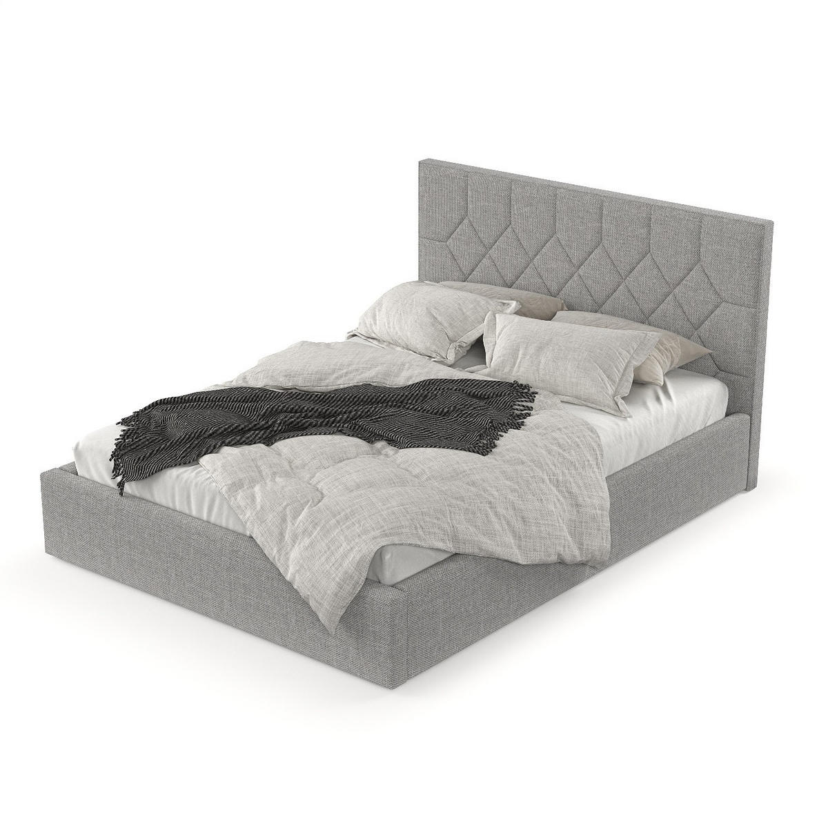 POLSTERBETT Brisa 140/200 cm Hellgrau im Inari Stoff - Hellgrau/Schwarz, Holz/Holzwerkstoff (140/200cm) - AltaBeds