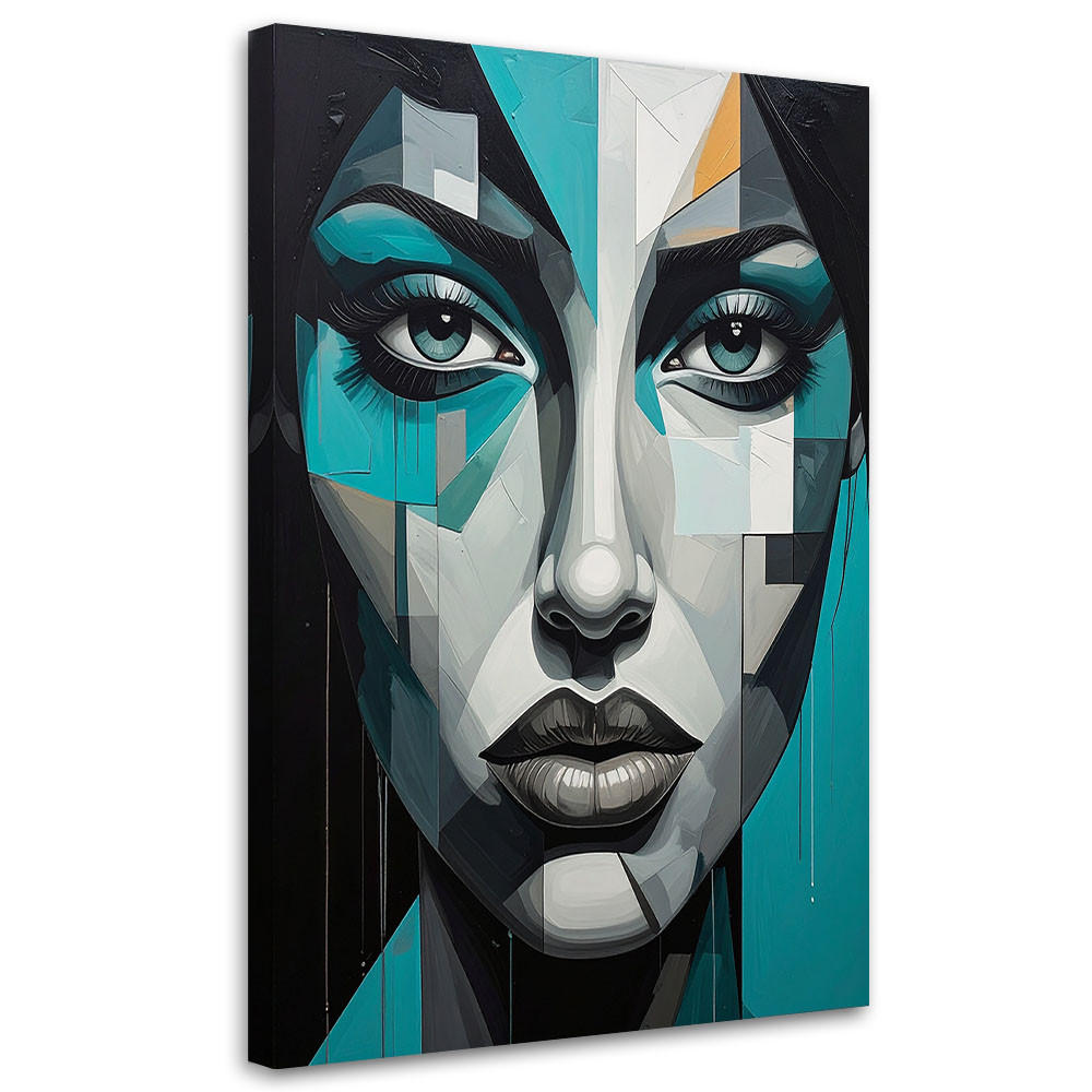 LEINWANDBILD Menschen & Charaktere 40x60cm - Türkis, Textil (40/60cm) - Feeby