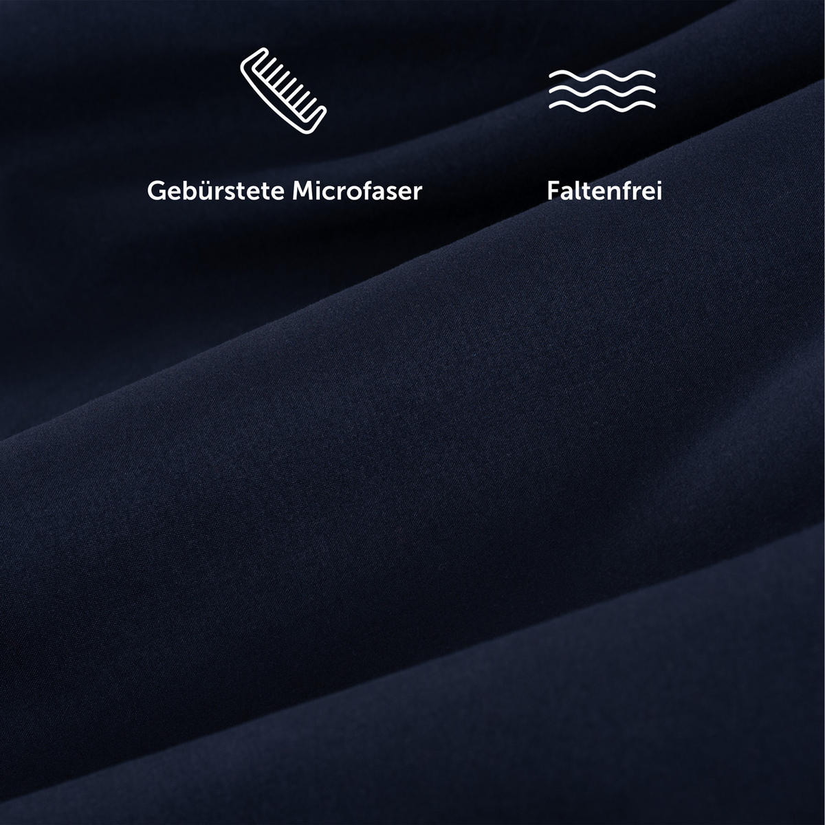 BETTWÄSCHE 3-teilig, 200/220 cm & 2x 40/80 cm, Dunkelblau - Dunkelblau, Textil (200/220cm) - Blumtal