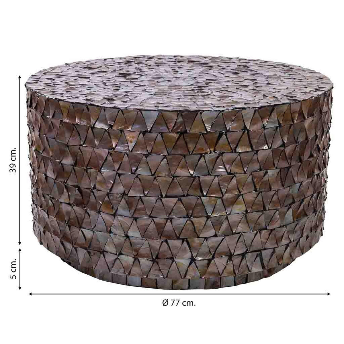 COUCHTISCH aus Holz D77x43/5 cm - Braun, Holz (70/77/43cm) - Wanderlust