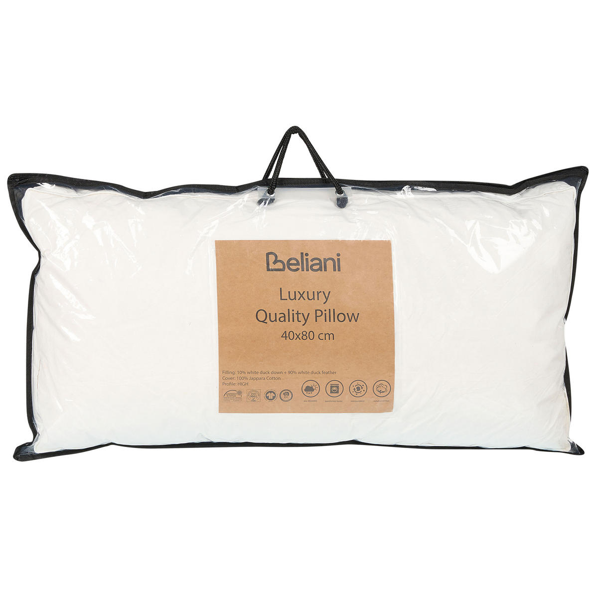 KOPFKISSEN 2er-Set Weiß 40/80 cm Feldberg - Weiß, Naturmaterialien (80/40cm) - Beliani