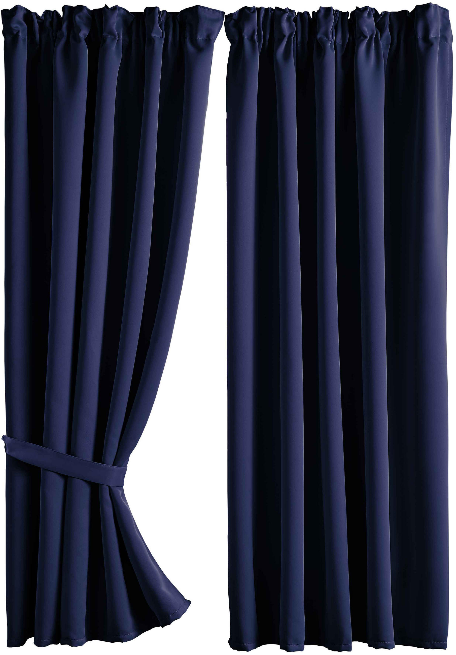 VORHANG 2ER SET NEWYORK HxB 160x140 cm Blau - Blau, Textil (140/160cm) - Gardinenbox