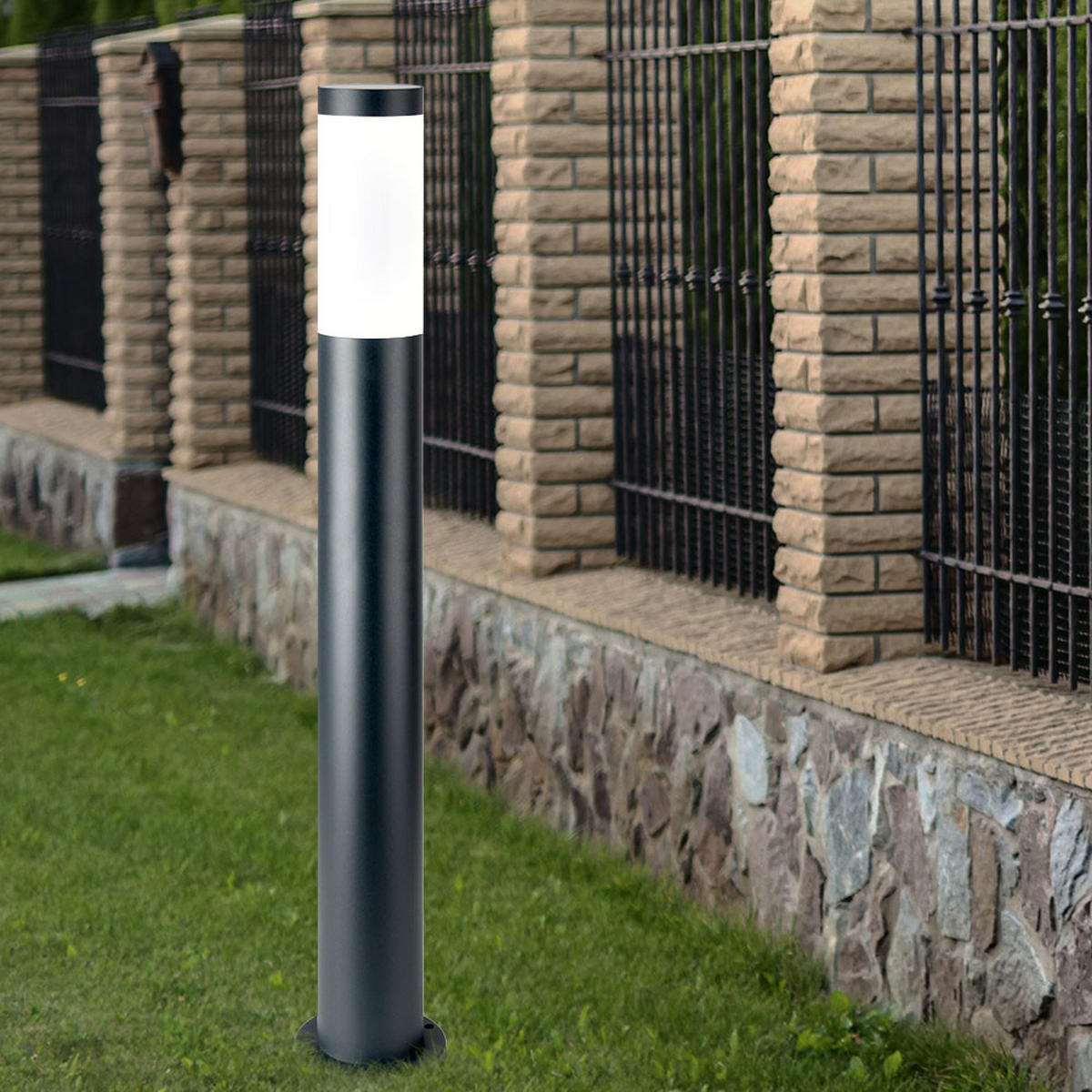 LED WEGELEUCHTE Edelstahl Anthrazit - Anthrazit, Metall (7.6/11/80cm)