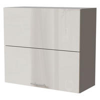 KLAPPHÄNGESCHRANK Brerra W8B/80-AV Grau / RAL 9001 creme Hochglanz 80 / 32,5 / 72cm - Creme/Grau, Holz/Holzwerkstoff (80/72/32.5cm) - Feldmann-Wohnen