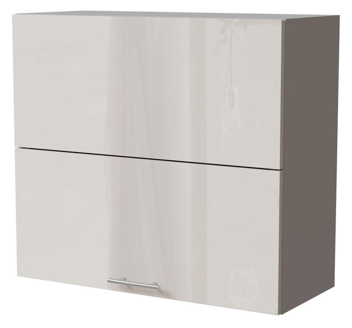 KLAPPHÄNGESCHRANK Brerra W8B/80-AV Grau / RAL 9001 creme Hochglanz 80 / 32,5 / 72cm - Creme/Grau, Holz/Holzwerkstoff (80/72/32.5cm) - Feldmann-Wohnen