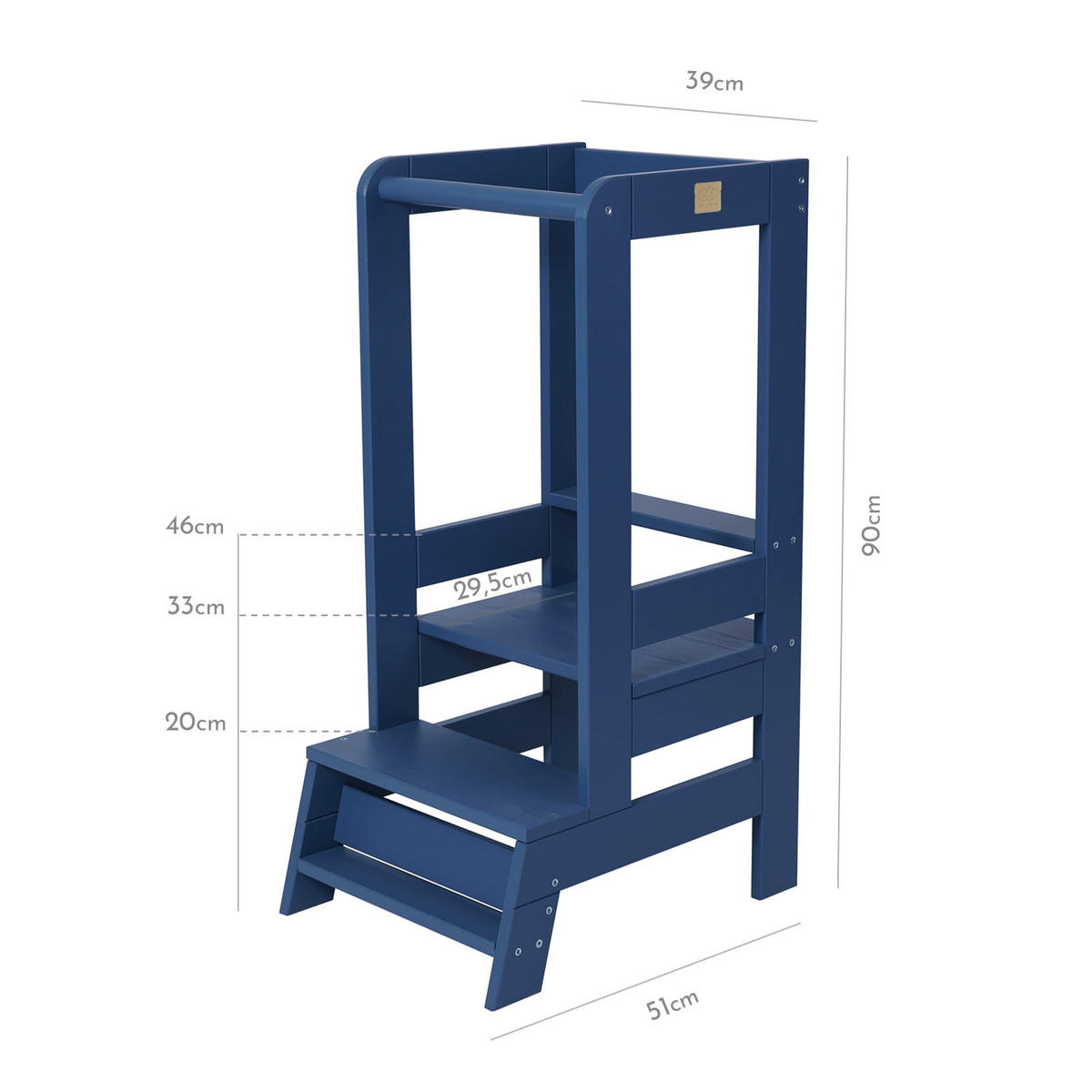 LERNTURM für Kinder, Natur Holz, Blau - Blau, Holz (39/90/90cm) - MeowBaby