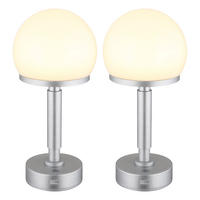 LED TISCHLEUCHTE Haku Silber 2er Set - Silberfarben, Kunststoff (14/14/29.5cm) - Globo Lighting