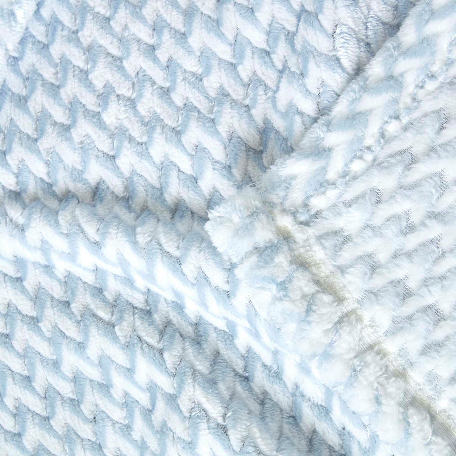 Thumbnail - Homescapes Samt-Wohndecke, Hellblau, Textil, Grafikmuster, Rechteckig, 130x160 cm, Wohntextilien, Decken, Kuscheldecken