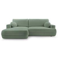 ECKSOFA Fuerro Salbeigrün Strukturstoff - Schwarz/Hellgrün, Kunststoff/Textil (260/168cm) - Selsey