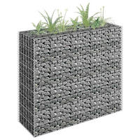 HOCHBEET aus Gabionen ROON aus Stahl 90x30x90 cm - Silberfarben, Metall (90/90/30cm) - DELUKE