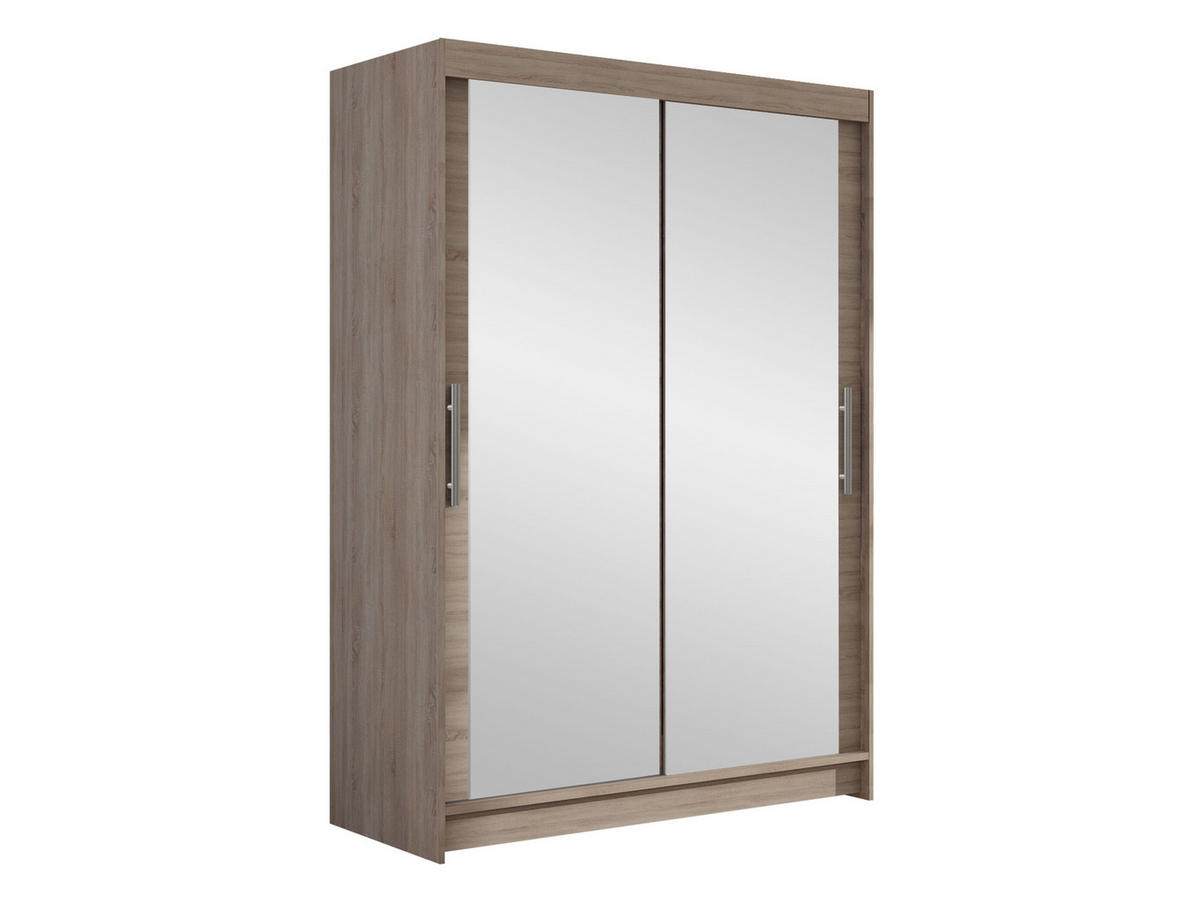 KLEIDERSCHRANK Miami VII - Silberfarben/Trüffeleichefarben, Holzwerkstoff/Kunststoff (120/200/58cm) - MIRJAN24