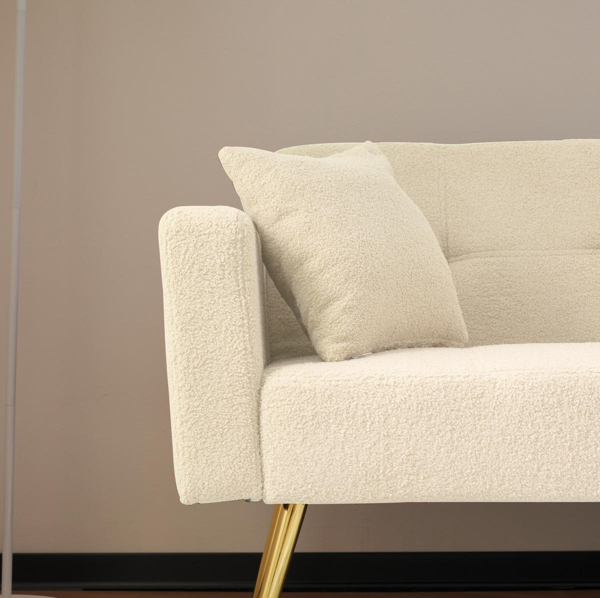 SCHLAFSOFA aus Sherpa 175x64x72 cm in Beige mit Schlaffunktion - Beige, Textil (175/72/64cm) - Modfu