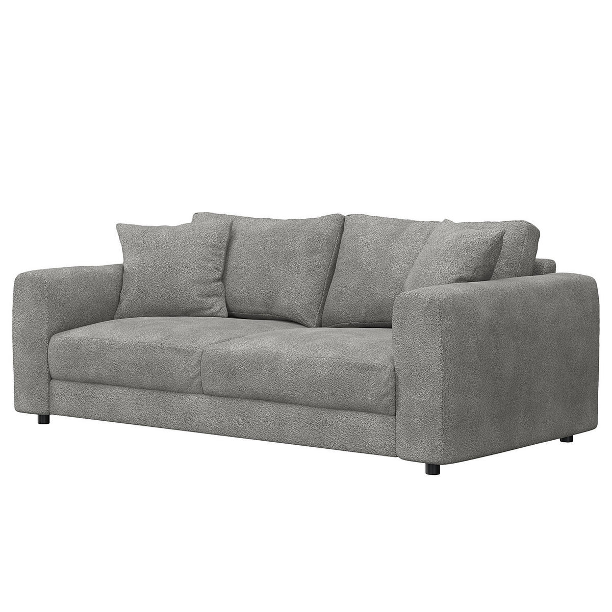 2,5-SITZER SOFA - Schwarz/Grau, Kunststoff/Textil (189/79/106cm) - home24