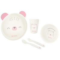 KINDERGESCHIRR Bear with me 5-teilig pink 180 ml, ab 6 Monaten, leicht zu reinigen, für unterwegs, kompakt - Rosa, Kunststoff (17/2/18cm) - Kikka boo