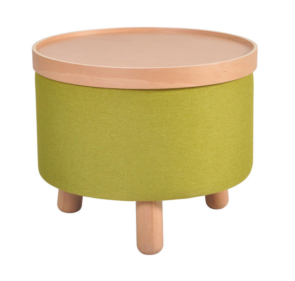 HOCKER BEISTELLTISCH Molde Ø50x40cm, Grün - Grün, Textil (50/50/40cm)