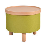 HOCKER BEISTELLTISCH Molde Ø50x40cm, Grün - Grün, Textil (50/50/40cm)