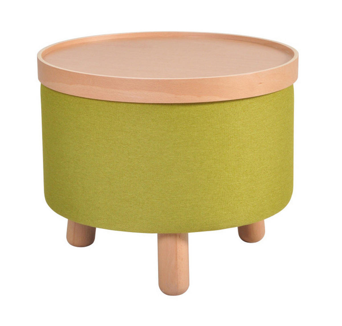 HOCKER BEISTELLTISCH Molde Ø50x40cm, Grün - Grün, Textil (50/50/40cm)