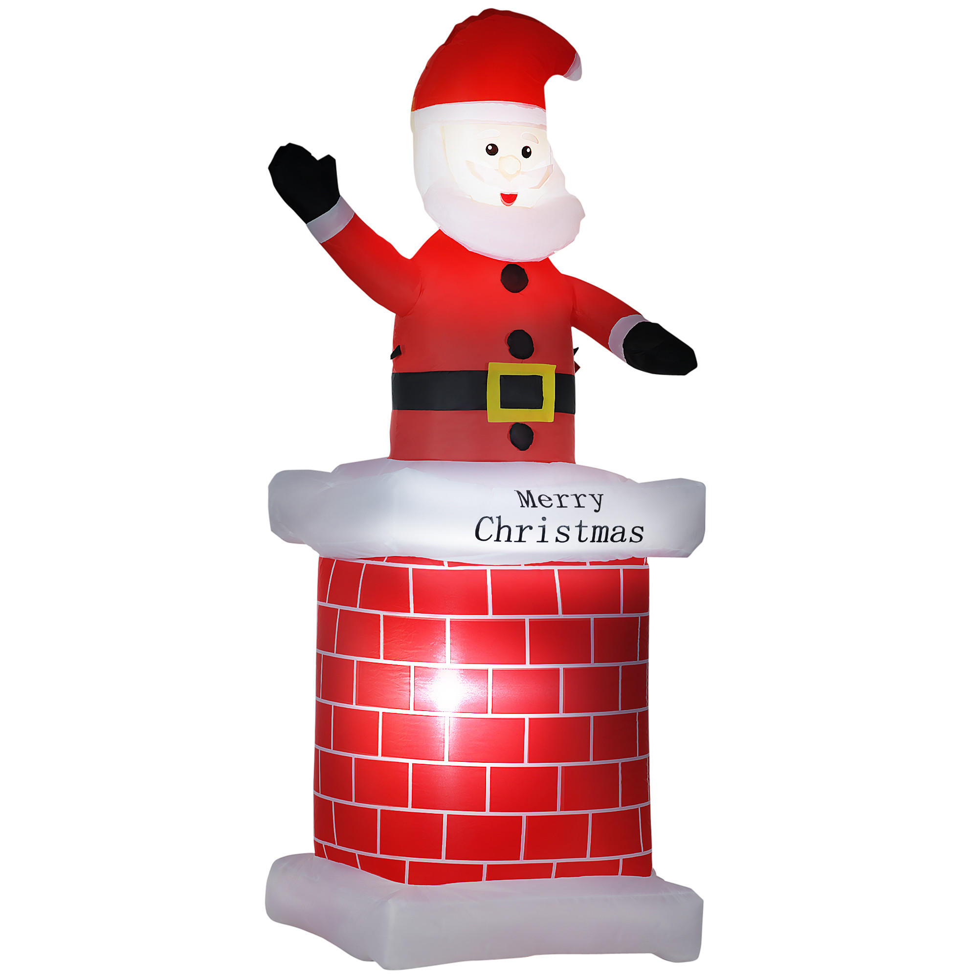 AUFBLASBARER Weihnachtsmann, Polyester, Mehrfarbig - Multicolor, Kunststoff (70/210/80cm) - HOMCOM