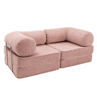 SOFA SURB Duo 100 Schlafsofa 2-Sitzer Rosa 200/100 cm - Chromfarben/Rosa, Textil/Metall (200/70/100cm) - SURB
