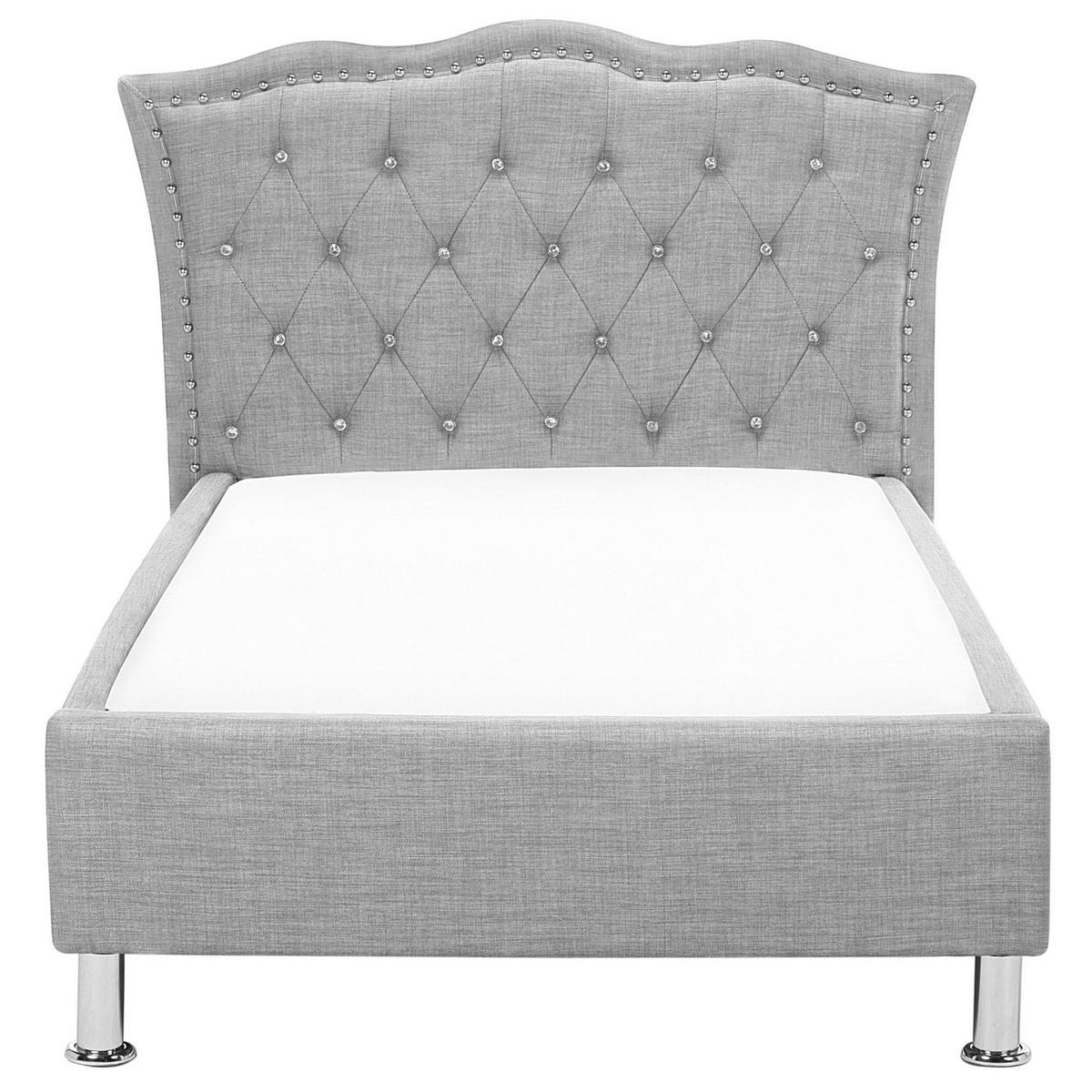 POLSTERBETT 90/200cm Hellgrau Metz - Hellgrau, Textil (90/200cm) - Beliani