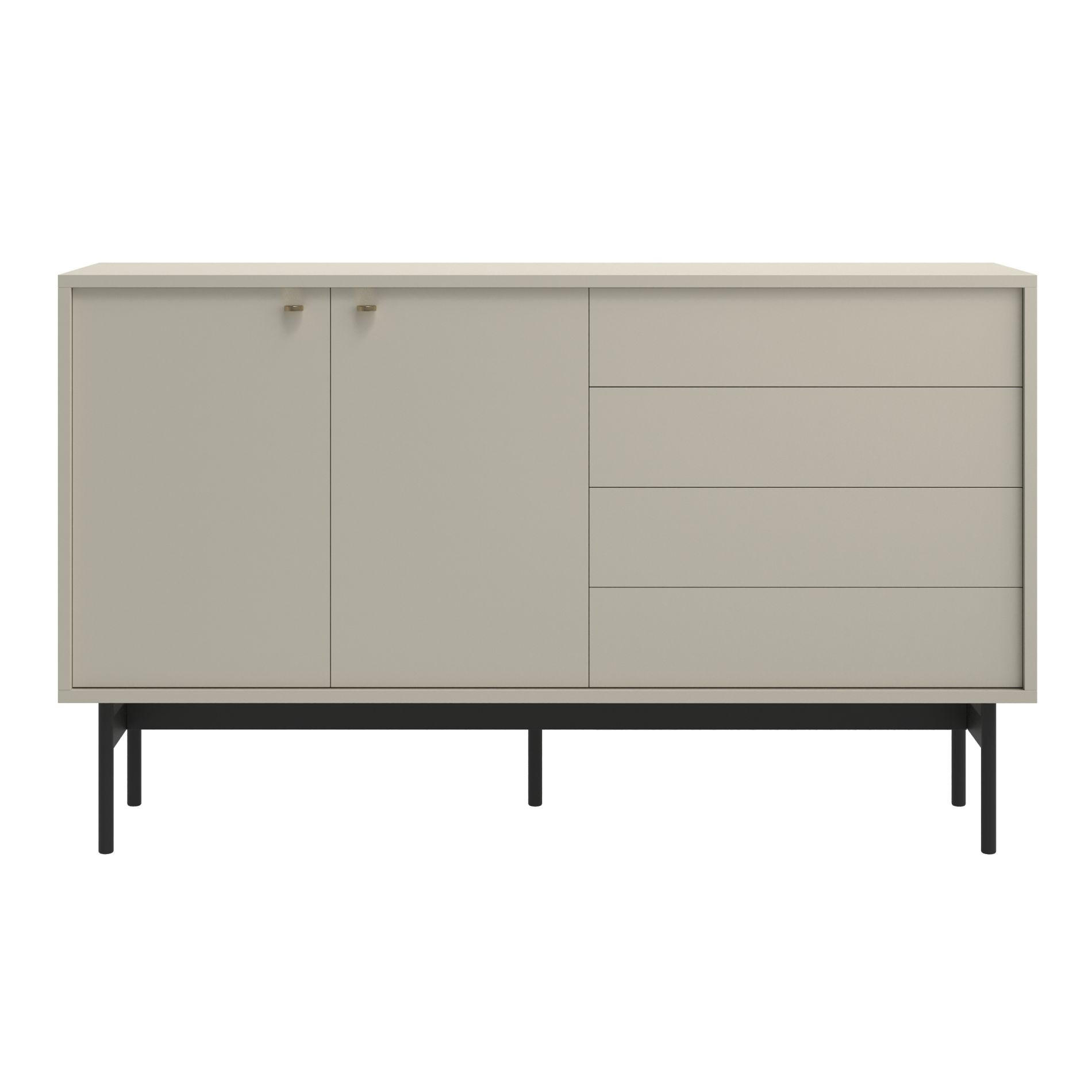 SIDEBOARD Olar Greige 154 cm - Kaschmir/Goldfarben, Holzwerkstoff/Metall (154/92.5/38cm) - Selsey