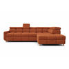 ECKSOFA - BUN - Dunkelorange - Arena 9 - Rechts - Dunkelorange, Holzwerkstoff (276/209cm) - Möblo