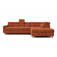 ECKSOFA - BUN - Dunkelorange - Arena 9 - Rechts - Dunkelorange, Holzwerkstoff (276/209cm) - Möblo