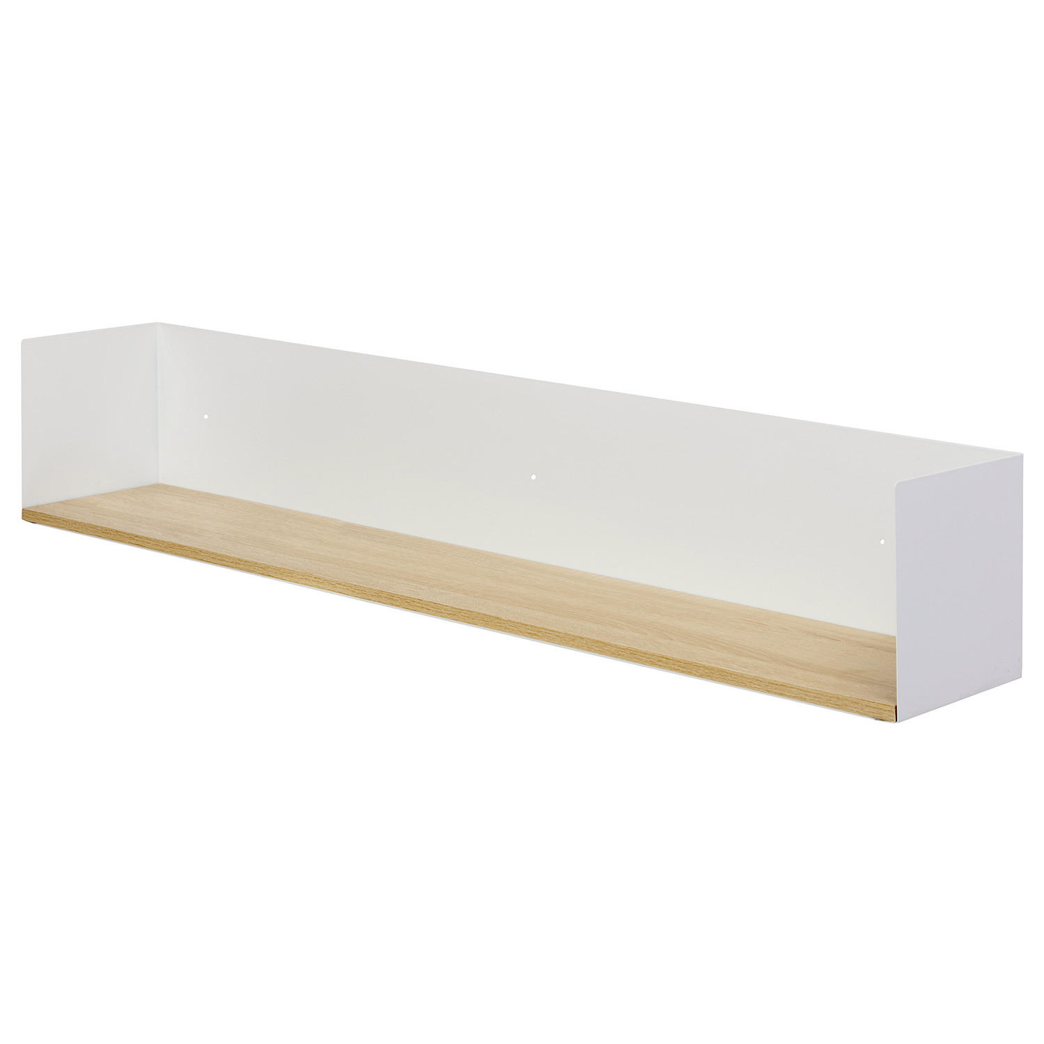 WANDBOARD - Echtholzfurnier - Tanne / Eisen - Weiß, Holzwerkstoff/Metall (100/18/18cm) - home24