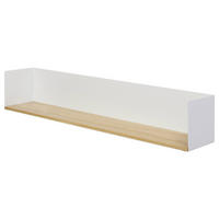 WANDBOARD - Echtholzfurnier - Tanne / Eisen - Weiß, Holzwerkstoff/Metall (100/18/18cm) - home24