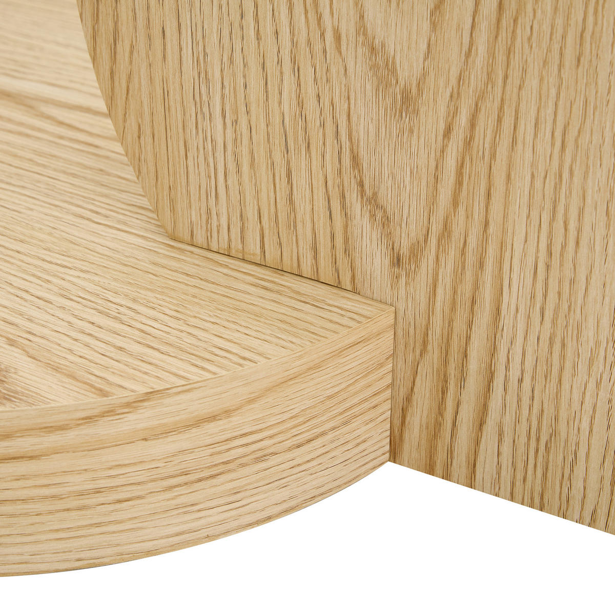 COUCHTISCH aus MDF & Glas Ø50/70 cm in Holz mit mehrstufigen Ablagen - Naturfarben, Glas (90/90/44cm) - Modfu