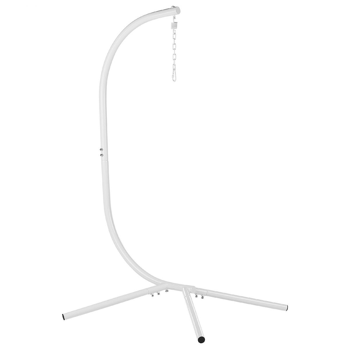 HÄNGESESSEL mit Gestell Flechtseil weiß 100/108 cm Adria - Weiß, Textil (108/190/100cm) - Beliani