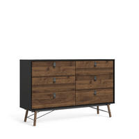 KOMMODE Schwarz - Schwarz, Holzwerkstoff (150/95/40cm) - ebuy24