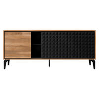 SIDEBOARD Ella 190 - Schwarz/Braun, Holzwerkstoff/Metall (190/80/40cm) - MIRJAN24